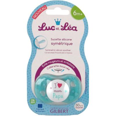 LUC ET LEA Luc et L&eacute;a Sucette +6 mois Sym&eacute;trique J'aime mon Papa