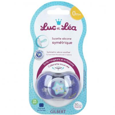 LUC ET LEA Luc et L&eacute;a Sucette sym&eacute;trique Nuit Etoile 0-6 mois
