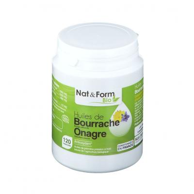 NAT & FORM Huile de bourrache + Huile d'onagre bio 120 Nat et Form