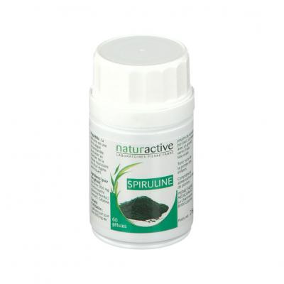NATURACTIVE  Spiruline 60 G&eacute;lules - Bo&icirc;te 60 g&eacute;lules