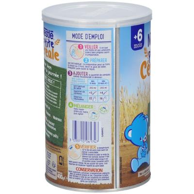  NESTLE Petite c&eacute;r&eacute;ale aux 5 c&eacute;r&eacute;ales +6mois 400g