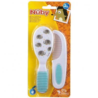 NUBY N&ucirc;by 007110 Set de pinceaux et peignes, multicolore (mod&egrave;le assorti)