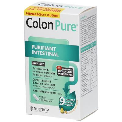 NUTREOV  Colon Pure Purifiant Intestinal 80 G&eacute;lules