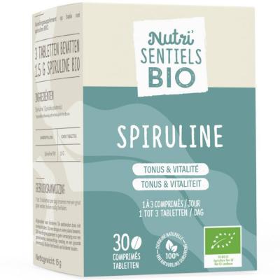 NUTRISANTE Spiruline Bio 30 comprim&eacute;s Nutri'sentiels Tonus & vitalit&eacute; 