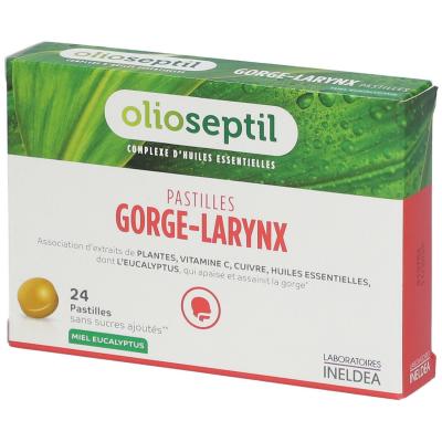 OLIOSEPTIL Gorge larynx miel/plantes - 24 pastilles