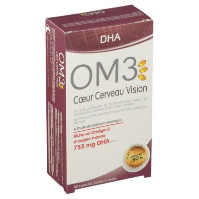 OM3  Dha C&acute;ur Cerveau Vision - 60 Capsules - Bo&icirc;te 60 capsules