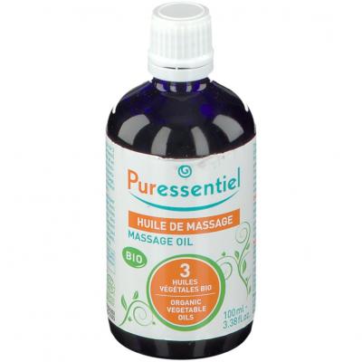 PURESSENTIEL  Huile de Massage BIO aux 3 Huiles V&eacute;g&eacute;tales