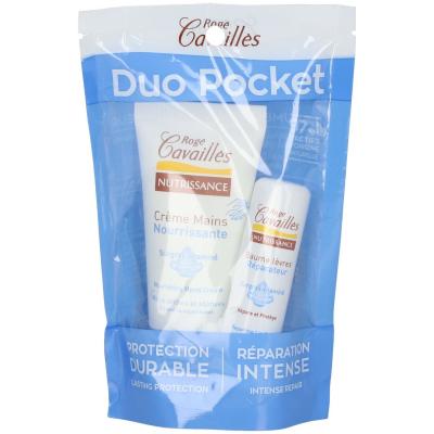CAVAILLES Rog&eacute;  duo pocket cr&egrave;me mains 30ml et baume &agrave; l&egrave;vres 5.5ml
