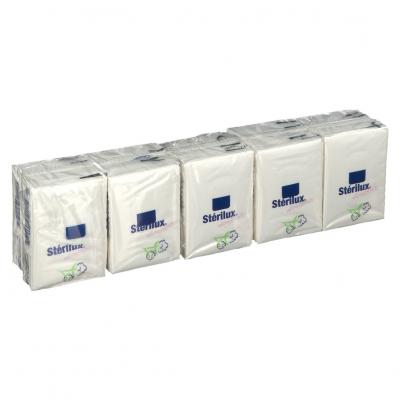 HEI POA St&eacute;rilux Mouchoirs Blanc Format Pocket 10 &eacute;tuis de 10 mouchoirs