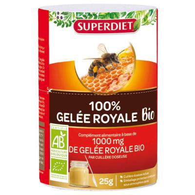SUPERDIET Super diet - Gel&eacute;e royale pure - pot 25 g - Pleine forme et r&eacute;sistance