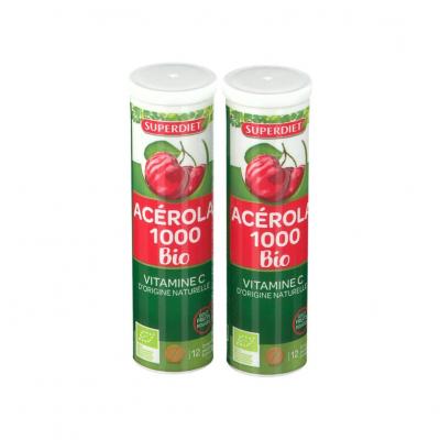SUPERDIET  Ac&eacute;rola 1000 vitamine C bio bo&icirc;te de 24 comprim&eacute;s