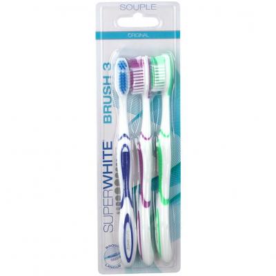 SUPERWHITE  - BROSSE A DENTS BRUSH*3 SOUPLE 3 Brosses a dents souples