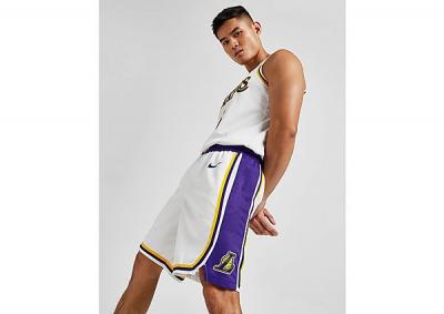NIKE Short  NBA Swingman Los Angeles Lakers pour Homme - Blanc