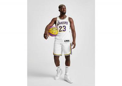 NIKE Short  Nba Swingman Los Angeles Lakers Pour Homme - Blanc