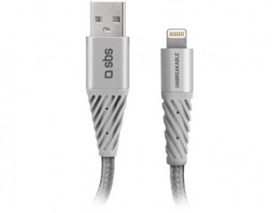 SBS C&acirc;ble USB C&acirc;ble ultrar&eacute;sistant en fibre Usb-Lightning / 1.5m