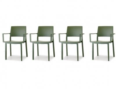 SCAB DESIGN  - 4 Chaises accoudoirs jardin Kate Vert