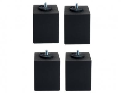 Jeu de 4 pieds carr&eacute;s noir , 10 cm-unique - unique