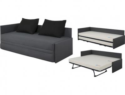 DUNLOPILLO  Lit gigogne Lit gigogne Alsace gris 2 couchages 80x190cm