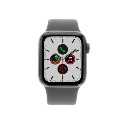 Apple Watch Series 5 40 mm bo&icirc;tier en aluminium gris sid&eacute;ral et bracelet sport noir [Wi-Fi]