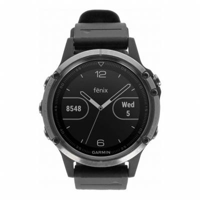 GARMIN  Fenix 5 Plus Argent - 47 mm - Bracelet Noir