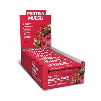 Lot de 28 cartons de collation protein&eacute;e Biotech USA muesli - Abricot