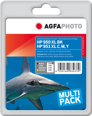 AGFA  Photo APHP950SETXLC Cartouche d'encre Noir/Cyan/Magenta/Gauche