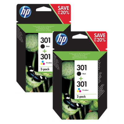  HP 301 Promo-Pack Multipack Noir(e) / Plusieurs couleurs Original 2x N9J72AE