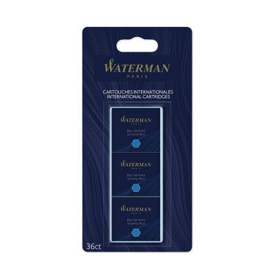 WATERMAN 36 cartouches encre bleue, courtes 