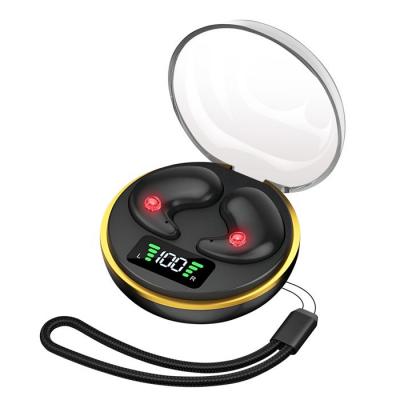 AVIZAR Ecouteurs de Sommeil sans Fil Ultra Plats Anti Bruit avec Boitier LED Noir