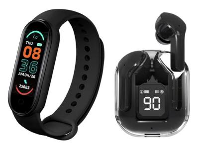  Pack Sport &Eacute;couteurs TWS Imagine Bluetooth 5.3 ENC et Bracelet Connect&eacute; Eko Noir