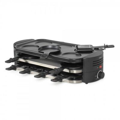 LIVOO Appareil &agrave; Raclette  Pizzas & Cr&ecirc;pes 8 personnes 1600 W Noir