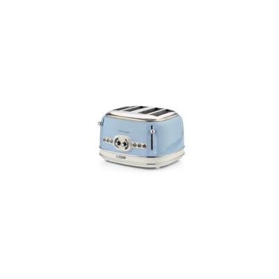 ARIETE  Grille-pain 4 Fentes 1600W Ramasse-miettes Amovible Bleu R&eacute;tro