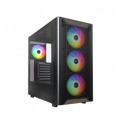 MONTECH Bo&icirc;tier PC -  - XR Wood - Midi-Tower - ARGB - Verre Tremp&eacute; - Noir