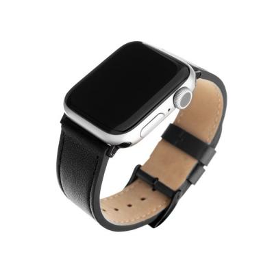 FIXED Bracelet Leather Strap en cuir pour Apple Watch 42/44/45 mm, noir