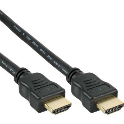 INLINE  17033P C&acirc;ble HDMI High Speed avec Ethernet M&acirc;le/M&acirc;le Noir/Or 0,3 m