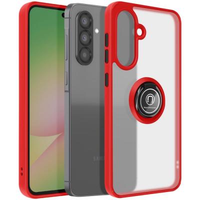 Coque pour Samsung Galaxy A56 Bague Magn&eacute;tique Dos Translucide Rouge