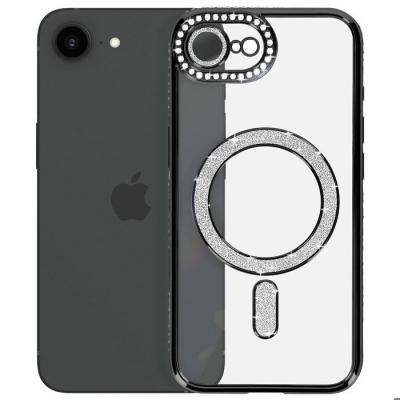 AVIZAR  Coque Diamant pour iPhone 16e MagSafe Contour Strass Noir