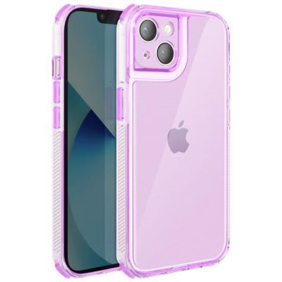 AVIZAR Coque pour iPhone 13 Renforc&eacute;e Conception Bi-Mati&egrave;re Textur&eacute; Antid&eacute;rapants Violet