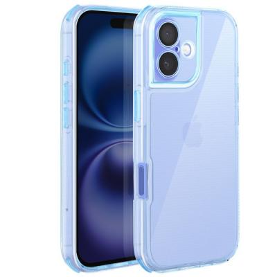 AVIZAR Coque pour iPhone 16 -  - Renforc&eacute;e - Antid&eacute;rapante - Bi-Mati&egrave;re - Bleu clair