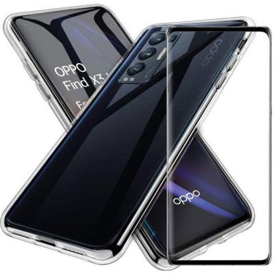LITTLE BOUTIK Coque Silicone Transparente + Verre Trempe Pour Oppo Find X3 Neo