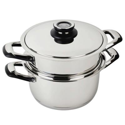 ECOVITAM Cuiseur vapeur en inox, tous feux, thermom&egrave;tre int&eacute;gr&eacute;