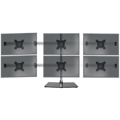 DURONIC  DM756 Support sextuple 6 &eacute;crans PC sur socle - Potence de 70 cm - Rotatif / Inclinable