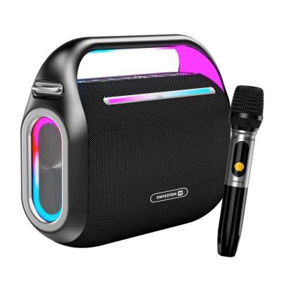 AVIZAR Enceinte Bluetooth avec Microphone Portable Autonomie 15 Heures Swissten Noir