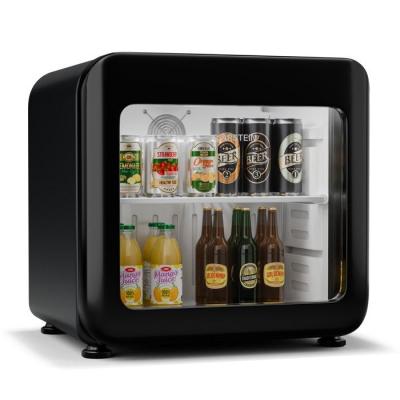 KLARSTEIN Audrey Evo R&eacute;frig&eacute;rateur &agrave; boissons 46 L Frigo design r&eacute;tro Mini bar Porte en verre Noir