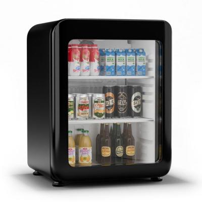 KLARSTEIN Audrey Evo R&eacute;frig&eacute;rateur &agrave; boissons Porte en verre Mini Bar Mini Frigo 68 L Design r&eacute;tro Noir