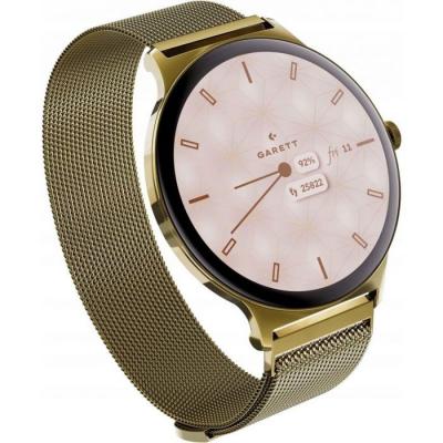 GARETT Montre bluetooth - montre connectee - montre intelligente Verona 2 Gold Mesh