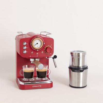 CREATE Pack THERA RETRO Cafeti&egrave;re expresso + MILL PRO Moulin &agrave; caf&eacute; et &agrave; &eacute;pices - Rouge