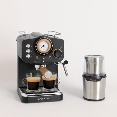 CREATE Pack THERA RETRO Cafeti&egrave;re expresso + MILL PRO Moulin &agrave; caf&eacute; et &agrave; &eacute;pices - Noir