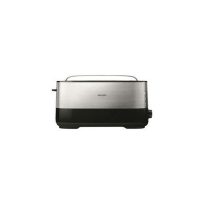PHILIPS  grille pain 1030w 8t&deg; 1 longue tranche noir inox