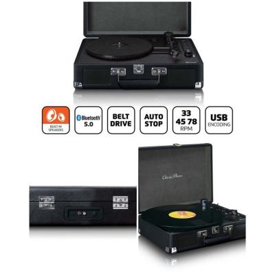 LENCO Platine Vinyle - - TT-115BK - Bluetooth 5.0 - 3 Vitesses - Enceintes Int&eacute;gr&eacute;es